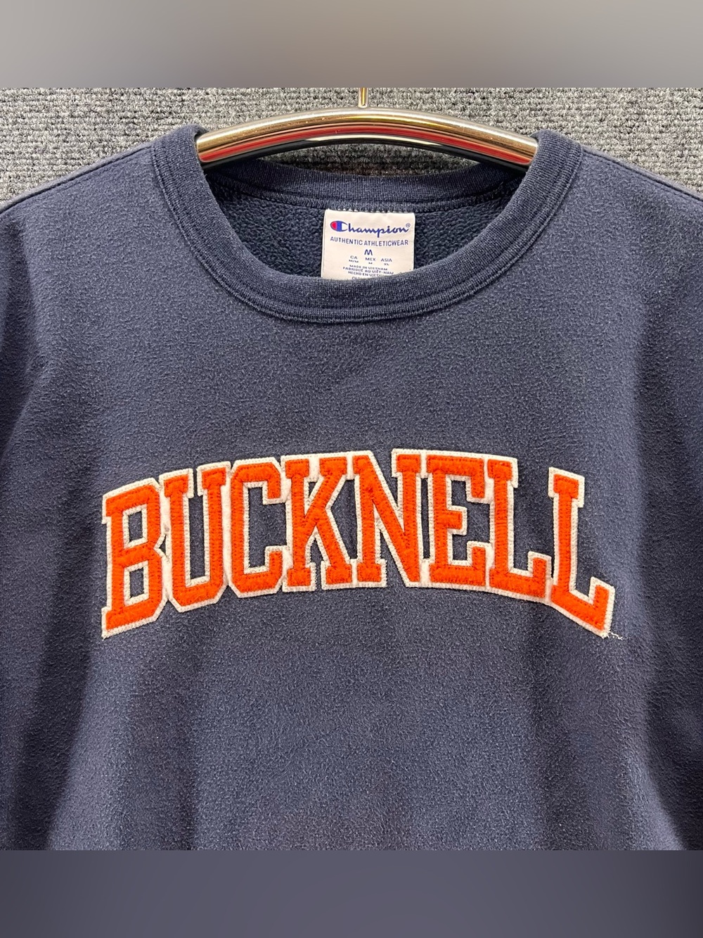 Bucknell University Champion Crewneck Sweatshirt Medium Blue/Orange Athletic